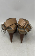 Load image into Gallery viewer, Michael Kors Womens Carla Brown Leather Open Toe Platform Sandals Size 4.5 M