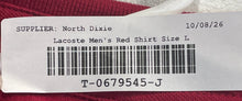 Load image into Gallery viewer, Lacoste Mens Red Regular Fit Collared Short Sleeve Golf Polo Shirt Size L