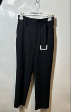 Load image into Gallery viewer, Zara Womens Black Slash Pocket High Rise Belted Straight Leg Dress Pants Size XS