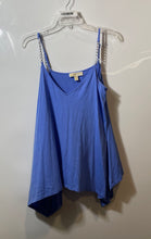 Load image into Gallery viewer, Michael Kors Womens Blue Chain Strap V-Neck Asymmetrical Hem Tank Top Size XL