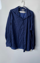 Load image into Gallery viewer, Michael Kors Mens Blue Airsoft Stretch Regular Fit Dress Shirt Size 18