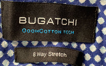 Load image into Gallery viewer, Bugatchi Mens Blue Geometric Print 8 Way Stretch Long Sleeve Button-Up Shirt