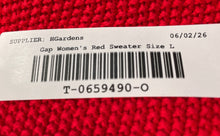 Load image into Gallery viewer, Gap Womens Red Cotton Cable-Knit Long Sleeve Crew Neck Pullover Sweater Size L