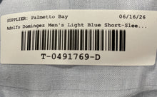 Load image into Gallery viewer, Adolfo Dominguez Mens Light Blue Short Sleeve Collared Button-Up Shirt Size XL