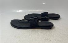 Load image into Gallery viewer, Michael Kors Womens Black T-Strap Slip-On Flat Thong Sandals Size 8.5M