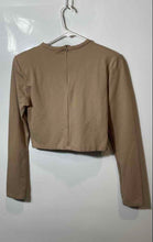 Load image into Gallery viewer, Forever 21 Womens Brown Long Sleeve Crew Neck Back-Zip Sweater Cropped Top Sz M