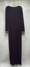 Load image into Gallery viewer, Kaftan Citra Womens Purple Long Sleeve V-Neck Beaded Maxi Dress No Size With Tag