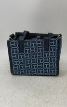 Load image into Gallery viewer, Tommy Hilfiger Womens Dark Blue Monogram Shoulder Strap Mini Tote Handbag