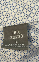Load image into Gallery viewer, Michael Kors Mens Blue Printed Long Sleeve Slim Fit Dress Shirt Size Medium