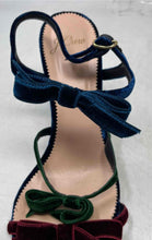 Load image into Gallery viewer, J.Crew Womens Stella Bow Multicolor Open Toe Block Strappy Heels Size 8