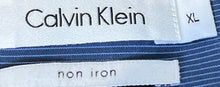 Load image into Gallery viewer, Calvin Klein Mens Blue Striped Performance Stretch Non-Iron Button-Up Shirt XL