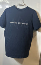 Load image into Gallery viewer, Armani Exchange Mens Blue Graphic Print Crew-Neck Pullover T-Shirt Size L