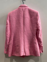Load image into Gallery viewer, Zara Womens Pink Textured Peak Lapel Double-Breasted Six-Button Blazer Size L