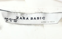 Load image into Gallery viewer, Zara Womens White Short Sleeve V-Neck Pullover Blouse Top Size Medium