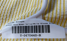 Load image into Gallery viewer, Michael Kors Womens Yellow White Striped Short Sleeve Wrap Blouse Top Size XL