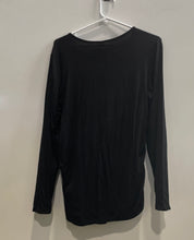 Load image into Gallery viewer, Ficerd Womens Black Long Sleeve Crew Neck Ruched Side Blouse Top Size M With Tag