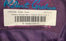 Load image into Gallery viewer, Robert Graham Mens Purple Cotton Paisley Classic Fit Button-Up Shirt Size Small