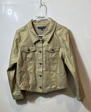 Load image into Gallery viewer, Tommy Hilfiger Womens Metallic Gold Long Sleeve Button Front Jean Jacket Size XL