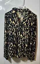 Load image into Gallery viewer, Alfani Womens Black Beige Animal Print Long Sleeve Button-Up Shirt Size Large