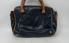 Load image into Gallery viewer, Palio Womens Black Brown Leather Bottom Studs Top Handle Satchel Handbag