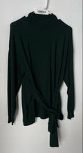 Load image into Gallery viewer, MNG Womens Green Knitted Mock Neck Tie Waist Pullover Sweater Size Medium