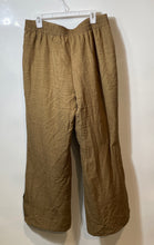 Load image into Gallery viewer, NYCC Womens Brown Elastic Waist Pleated Front Wide Leg Dress Pants Size Large