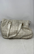 Load image into Gallery viewer, Michael Kors Womens Newbury White Woven Leather Double Handle Designed Tote Bag