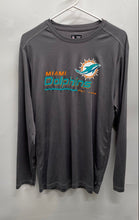 Load image into Gallery viewer, NFL Mens Gray Split Color Miami Dolphins Game Logo Football T-Shirt Size Large