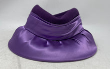 Load image into Gallery viewer, Unbranded Womens Purple Satin Draped Brim Gathered Rose Formal Dress Hats