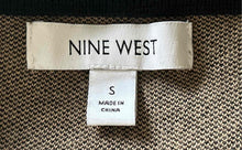 Load image into Gallery viewer, Nine West Womens Brown Black Long Sleeve Patch Pockets Cardigan Sweater Size S