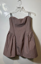 Load image into Gallery viewer, Zara Womens Pink Gingham Strapless Bustier Short Mini Dress Size Medium