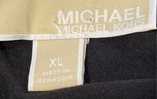 Load image into Gallery viewer, Michael Kors Womens Black Logo Tape Hem Short Sleeve T-Shirt Dress Size XL