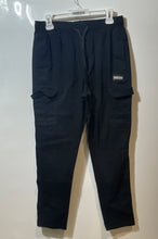 Load image into Gallery viewer, DR Essentials Mens Black Drawstring Pockets Elastic Waist Cargo Pants Size S
