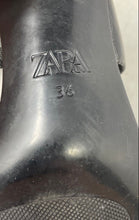Load image into Gallery viewer, Zara Womens Black Leather Open Toe Adjustable Buckle Ankle Strap Heels Sz EUR 36