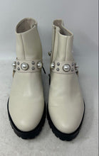 Load image into Gallery viewer, Karl Lagerfeld Womens Pixie White Leather Round Toe Motorcycle Boots Size 8 M
