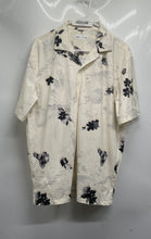 Load image into Gallery viewer, Zara Mens Beige Black Floral Short Sleeve Regular Fit Button-Up Shirt Size L