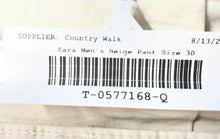 Load image into Gallery viewer, Zara Mens Beige Flat Front Pockets Skinny Leg Chino Pants Size 30
