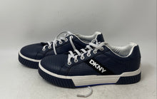 Load image into Gallery viewer, DKNY Mens Navy Blue Perforated Two-Tone Lace-Up Sneaker Shoes Size 9M