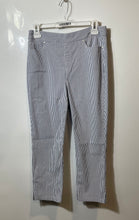 Load image into Gallery viewer, Mario Serrani Womens Blue White Striped Pull-On Dress Pant Size Medium