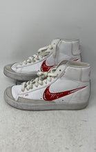Load image into Gallery viewer, Nike Mens Blazer Mid 77 CW7580-100 White Red Lace-Up Sneakers Shoes Size 7