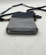 Load image into Gallery viewer, InOne Womens Blue Striped Detachable Strap Charm Cell Phone Crossbody Bag