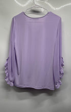 Load image into Gallery viewer, Calvin Klein Womens Purple Ruffle Sleeve V-Neck Blouse Top Size Small