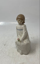 Load image into Gallery viewer, Nadal Last Firing Day Dec 31.1986 Girl Holding Flower Glazed Porcelain Figurine