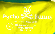 Load image into Gallery viewer, Psycho Bunny Mens Green Embroidered Logo Short Sleeve Pullover T-Shirt Size 4