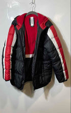 Load image into Gallery viewer, Jordan Boys Red And Black Long Sleeve Hooded Full-Zip Puffer Jacket Size XL