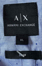 Load image into Gallery viewer, Armani Exchange Mens Blue Striped Slim Fit Long Sleeve Button-Up Shirt Size XL