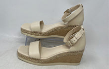 Load image into Gallery viewer, Vince Camuto Womens Jefannah Beige Leather Wedge Ankle Strap Sandals Size 8.5M
