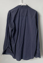 Load image into Gallery viewer, Calvin Klein Mens Blue Striped Print Modern Fit Long Sleeve Button-Up Shirt Sz M