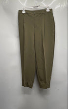 Load image into Gallery viewer, Zara Womens Green Pleated Front High-Rise Pocket Tapered Leg Trousers Pants Sz S