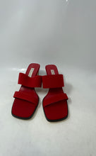 Load image into Gallery viewer, Nina Womens Red Leather Open Toe Slip-On Block Heels Slide Sandals Size 9M